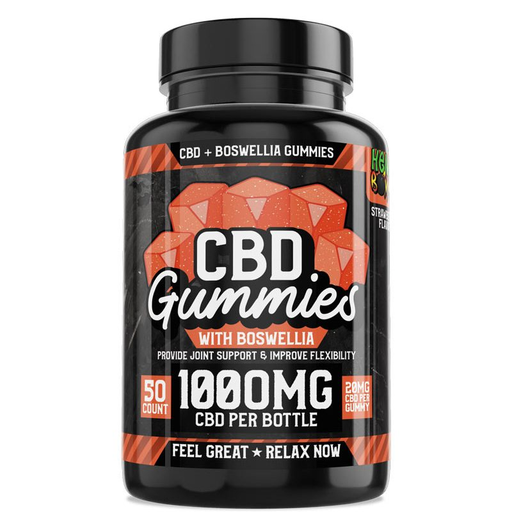 [Temp-HAM-002366] HEMP BOMB BOSWELLIA STRAWBERRY 1000MG CBD GUMMIES 50CT JAR