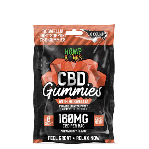 [Temp-HAM-002367] HEMP BOMB BOSWELLIA STRAWBERRY 160MG CBD GUMMIES 8CT BAG