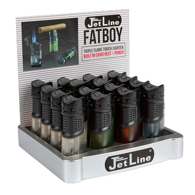 [Temp-HAM-002554] JETLINE FATBOY TRIPLE FLAME POCKET TORCH LIGHTERS BOX OF 16