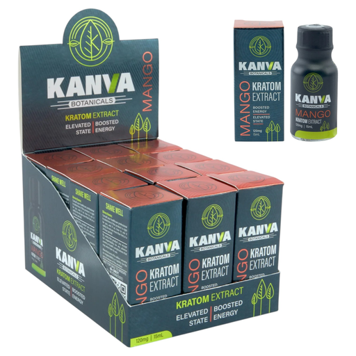 [Temp-HAM-002653] KANVA BOTANICALS 120MG KRATOM EXTRACT MANGO SHOTS BOX OF 12