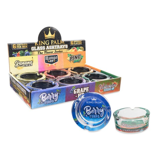 [Temp-HAM-002710] KING PALM GLASS ASHTRAY FLAVOR SERIES BOX OF 6