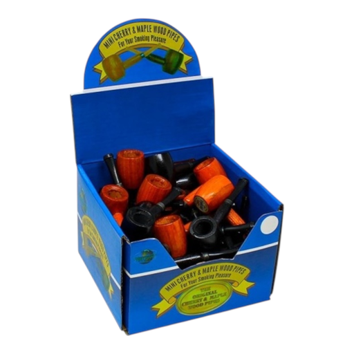 [Temp-HAM-003306] MINI CHERRY & MAPLE WOOD PIPES #GP117 BOX OF 36