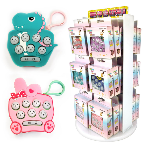 [Temp-HAM-003308] MINI POP LED KEY CHAIN TWO SIDE PRE-FILLED DISPLAY OF 36