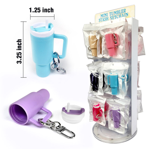 [Temp-HAM-003309] MINI TUMBLER STASH KEY CHAIN SET TWO SIDE PRE-FILLED DISPLAY OF 36