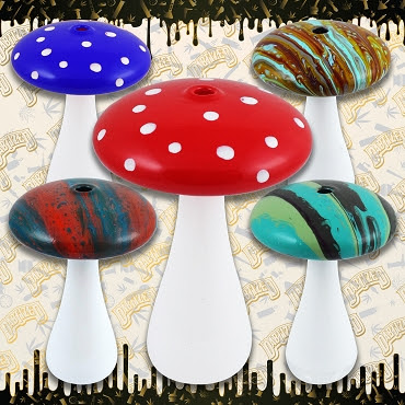 [Temp-HAM-003422] MUSHROOM SHAPE GLASS HAND PIPE
