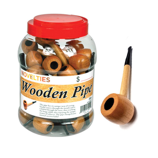 [Temp-HAM-003549] NOVELTIES WOODEN PIPE #TO-PI-WDJ-30 CLASSIC 30CT JAR